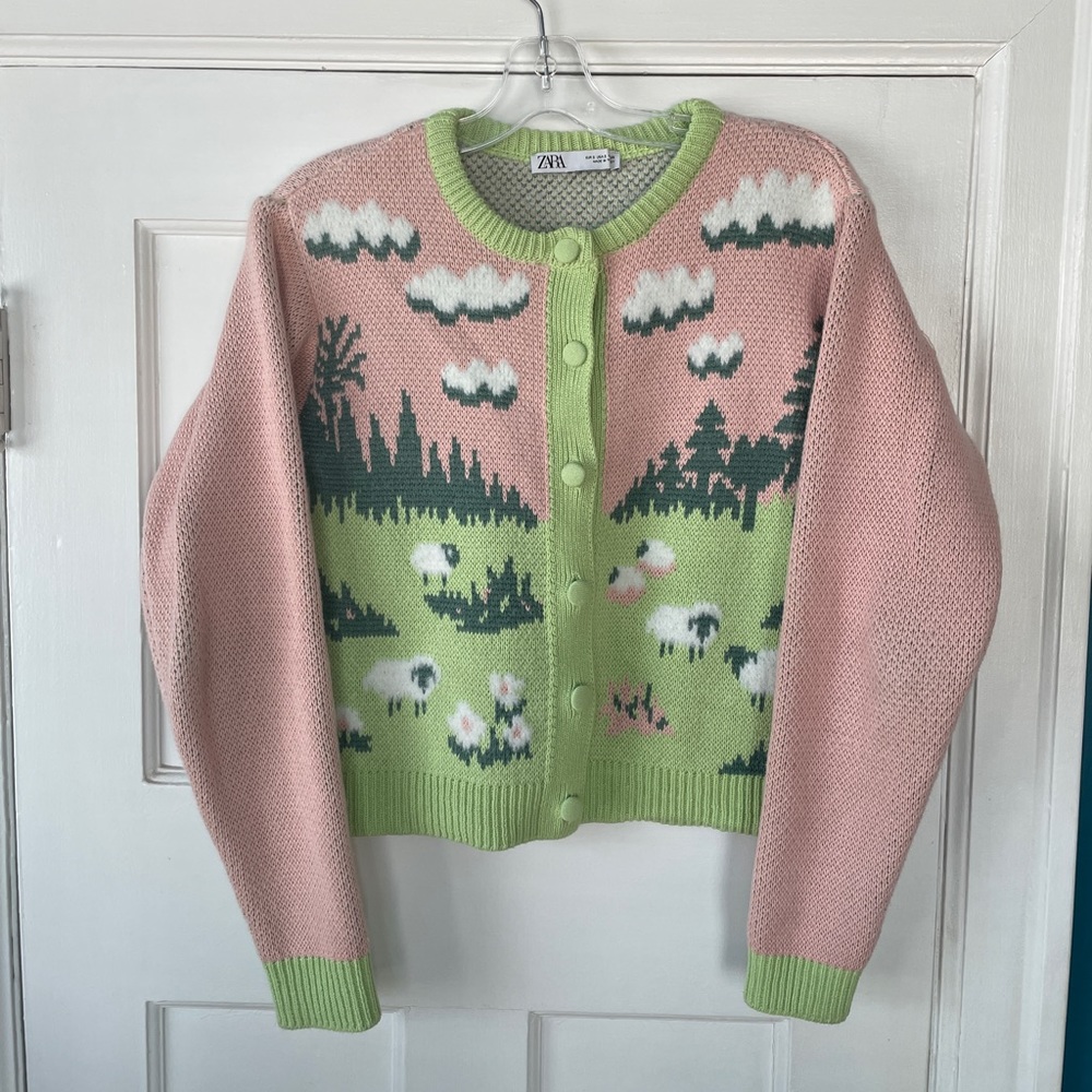 Zara, Sheep Knitted Cardigan